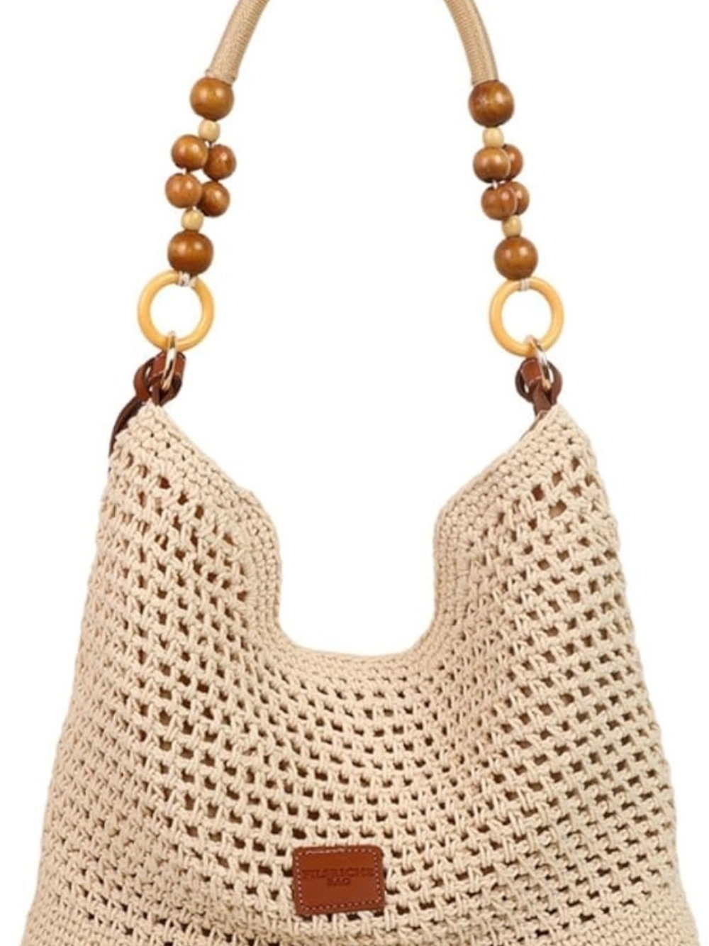 Women’s Crochet Hobo Bag in Beige